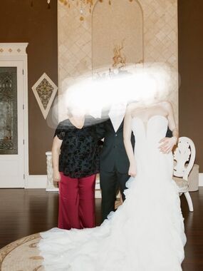 Strapless White Ruffled Wedding Gown